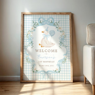 Poster Chic One Bobo Goose Blue Balloon Aniversário Bem-v