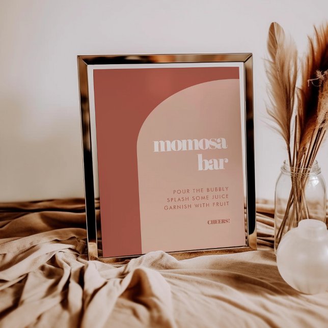 Poster Chic peach terracotta arch Momosa bar (Criador carregado)