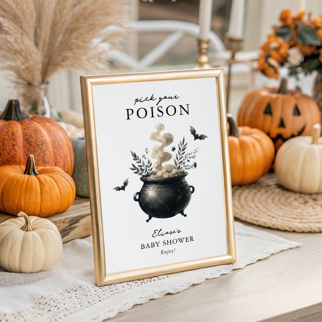 Poster Chic 'Pick your Poison' Halloween Drinks Sign (Criador carregado)