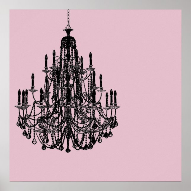 Poster Chic Pink Chandelier (Frente)