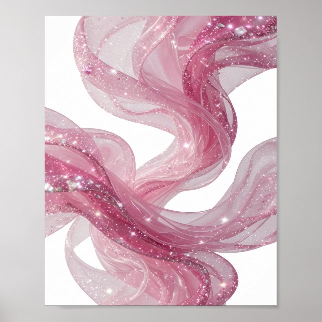 Poster Chic Prata ONDA ROSA Design Moderno (Frente)