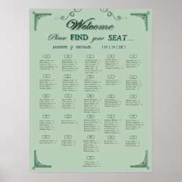Poster Chic Sage Eucalyptus Green Wedding Seating Chart  