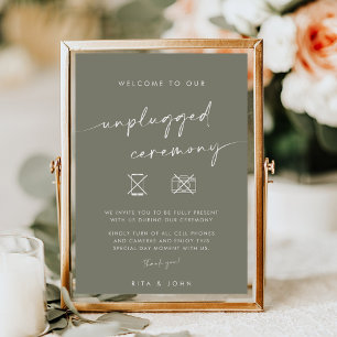 Poster Chic Sage Green - Sinal de casamento de cerimônia