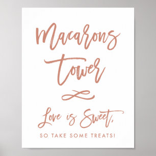 Poster Chic - Símbolo de Macarons de Casamento de Rosa co