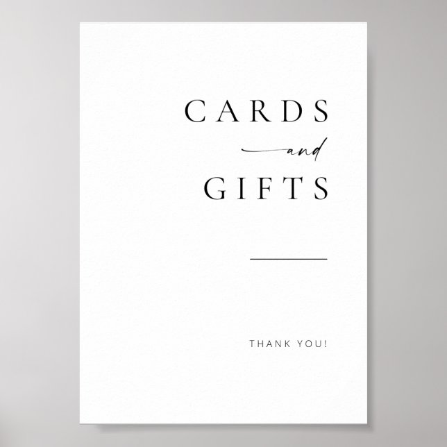 Poster Chic + Simples Cartões de Casamento de Script Mode (Frente)