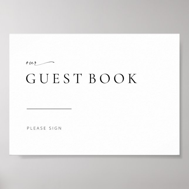 Poster Chic + Simples Sinal de Livro de Convidado de Casa (Frente)