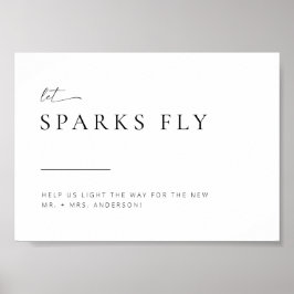 Poster Chic + Simples Sinal de Saída do Sparkler de Casam