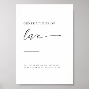 Poster Chic + Sinal de Amor Gerações Modernas de Script