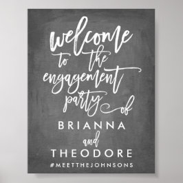 Pôster Chic - Sinal de boas-vindas do Noivado com letra C