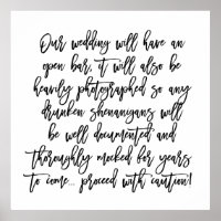 Chic - Sinal de Cuidado com Bar Aberto com Letra d