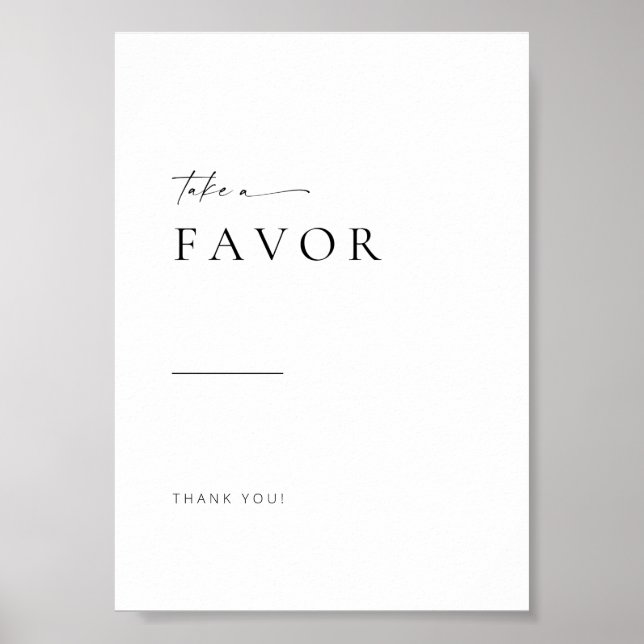 Poster Chic + Sinal de Favoritos de Casamento de Script M (Frente)