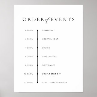 Poster Chic + Sinal de Ordem de Casamento de Script Moder