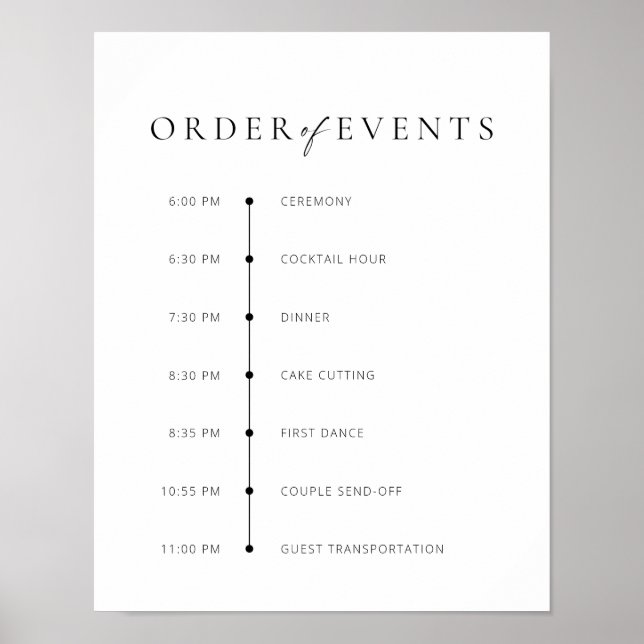 Poster Chic + Sinal de Ordem de Casamento de Script Moder (Frente)