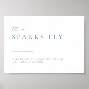 Poster Chic + Sinal de Saída do Sparkler de Casamento Mod