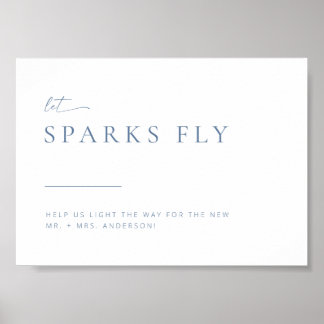 Poster Chic + Sinal de Saída do Sparkler de Casamento Mod