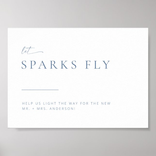 Poster Chic + Sinal de Saída do Sparkler de Casamento Mod (Frente)