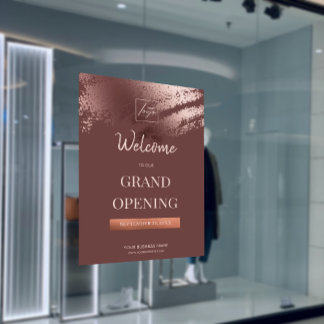Poster Chic Stylish Bronze Business Logo Grand Opening