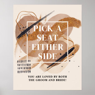Poster Chic Terracotta rosa gold Escolha um assento de ca