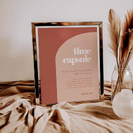 Poster Chic Terracotta Sinal de primeiro aniversario da c