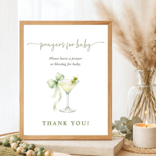 Poster Chic Tini One Neutral Baby Shower Prayers for Baby (Criador carregado)