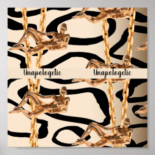 Poster Chic Wild Sem Peça De Perdão Luxuosa Bday Gift Gir