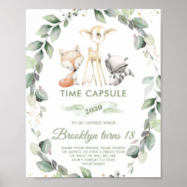Poster Chic Woodland Animal Greenery Time Capsule