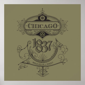 Pôster Chicago 1837 Vintage
