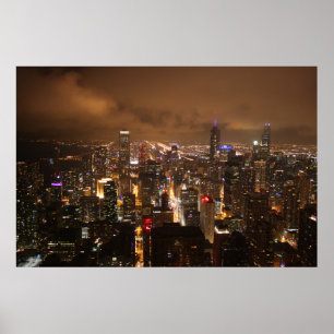 Poster Chicago à noite