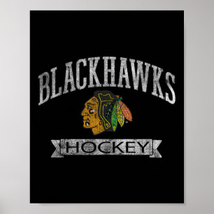 Poster Chicago Blackhawks Hóquei Vintage Vermelho Licenci