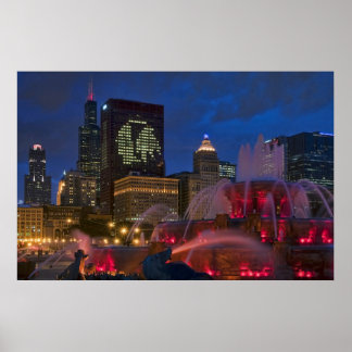Poster Chicago Buckingham Fountain na Canvas