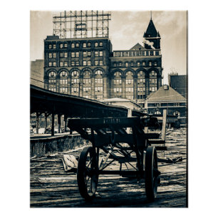 Pôster Chicago Central Rail Yards Depot ICR 1960