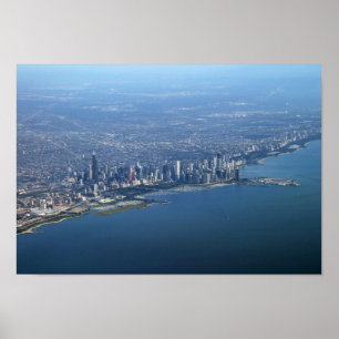 Pôster Chicago do centro aérea 11x16