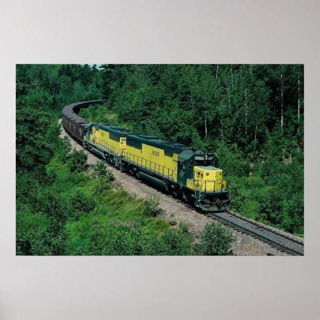 Pôster Chicago e Northwestern EMD No. 8028 com minério tr (Frente)