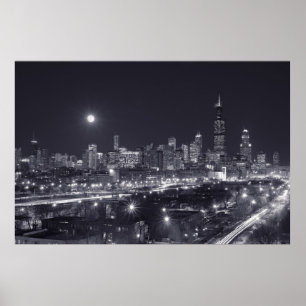 Poster Chicago em a noite
