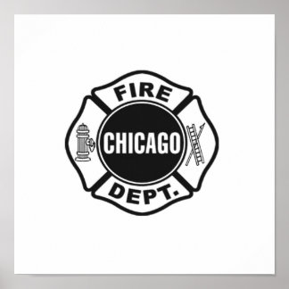 Poster Chicago Fire Dept Black Logo