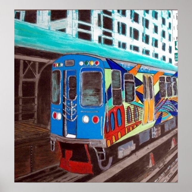 Poster Chicago Grafitti El Train (Frente)