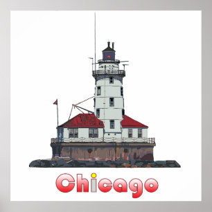 Poster Chicago Harbor Light