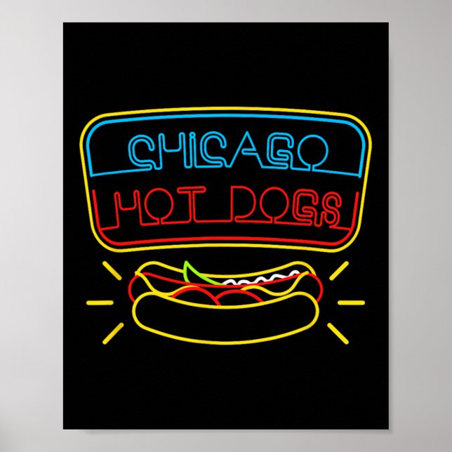 Poster Chicago Hot Dogs And Bbq Condiments  (Frente)