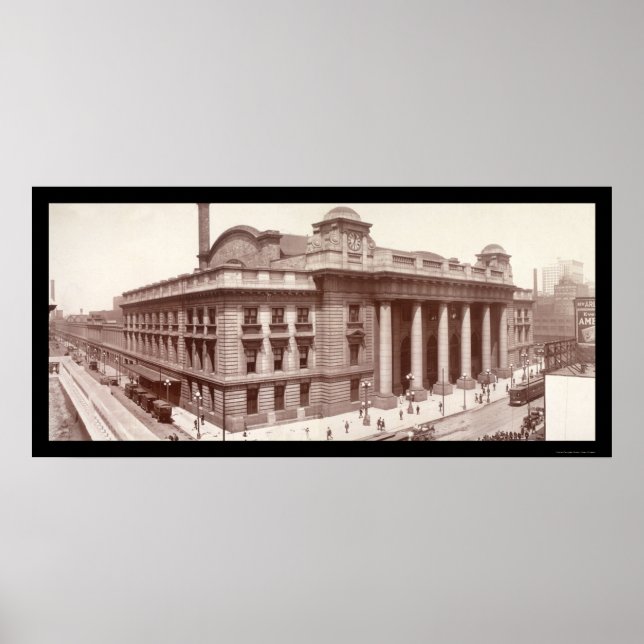 Poster Chicago, IL Railroad Foto 1912 (Frente)