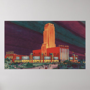 Poster Chicago, IL - vista de General Motors Buildin