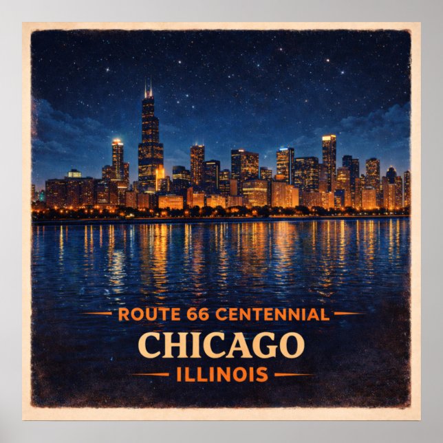 Poster Chicago Illinois Centenário Início da Trilha (Frente)