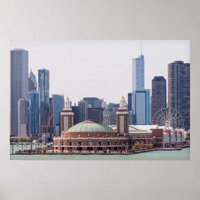 Poster Chicago Illinois City Skyline (Frente)