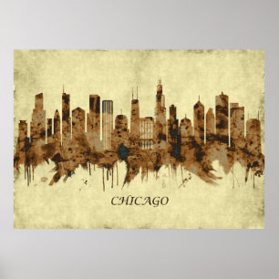Poster Chicago Illinois Cityscape