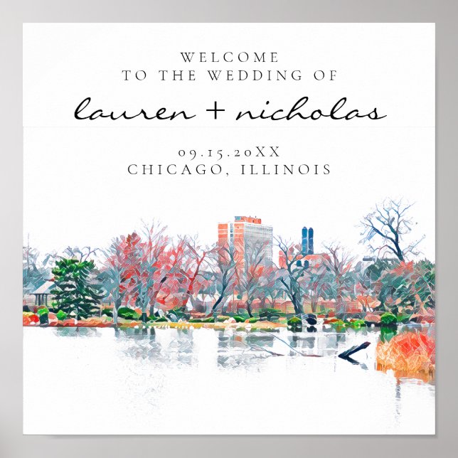 Poster Chicago Jackson Park - Sinal de Boas-vindas (Frente)