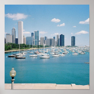 Pôster Chicago Lakefront Skyline Poster/Impressão