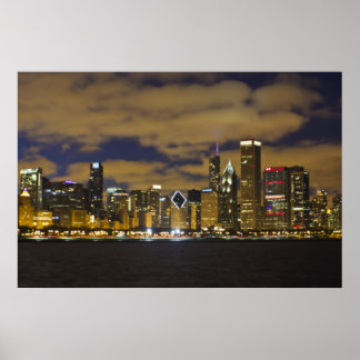 Poster Chicago Night Skyline