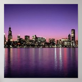 Pôster Chicago Nitetime Skyline