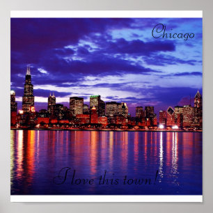 Poster Chicago roxa, canvas