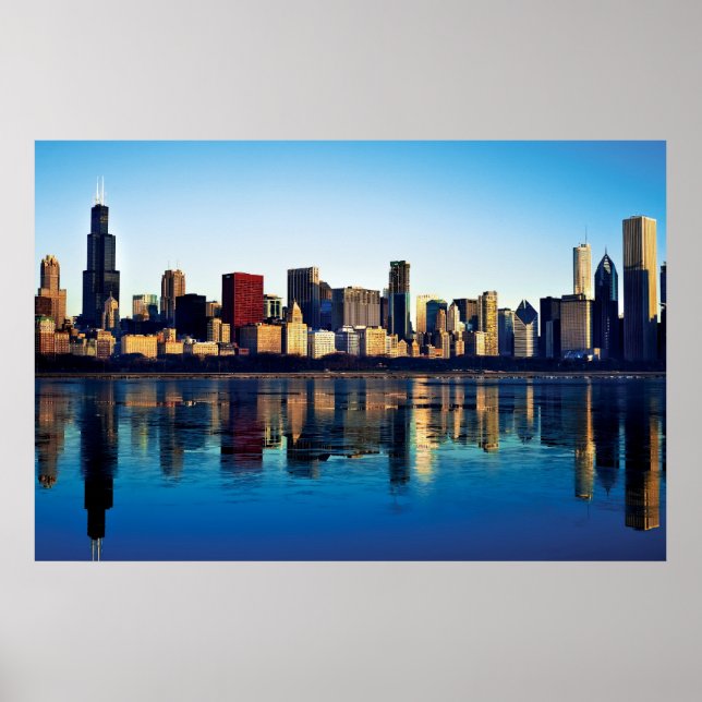 Poster Chicago Skyline (Frente)