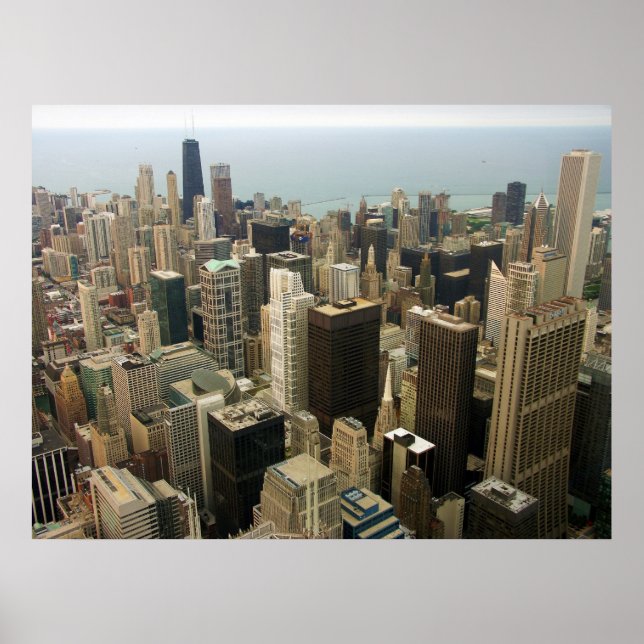 Pôster Chicago Skyline do Sears agora Willis Tower (Frente)